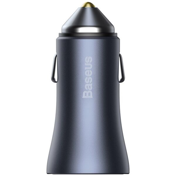 Car socket charger Baseus Golden Contactor Pro, 40W, USB, Type-C, With Type-C cable, Gray - 40508 έως 12 άτοκες Δόσεις