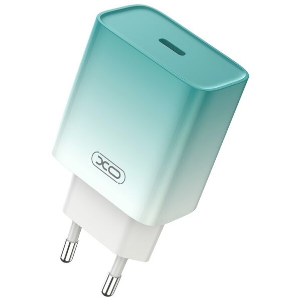 XO wall charger CE18 PD 30W 1x USB-C blue-white + cable USB-C - Lightning 6920680851737