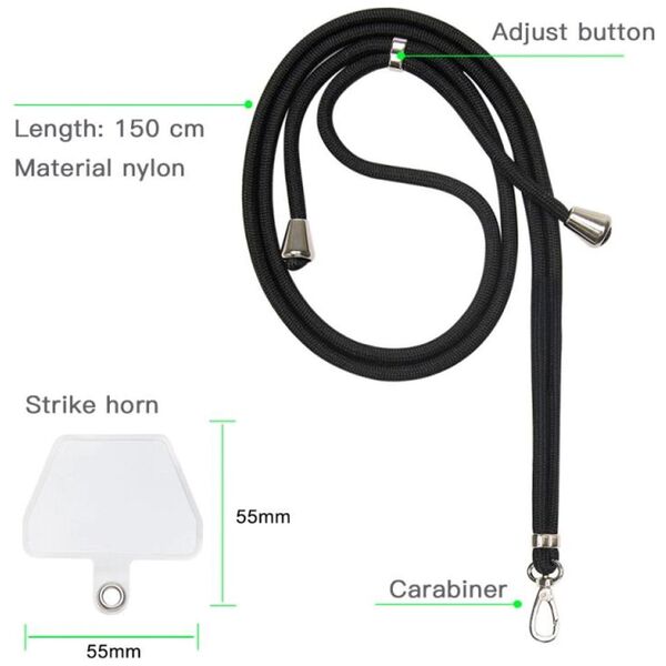 Universal neck strap for phones navy blue 5900495928283