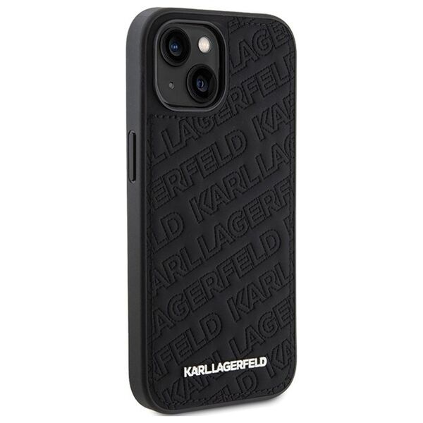 Karl Lagerfeld case for iPhone 15 Plus 6,7&quot; KLHCP15MPQKPMK black HC QUILTED K PATTERN 3666339165048