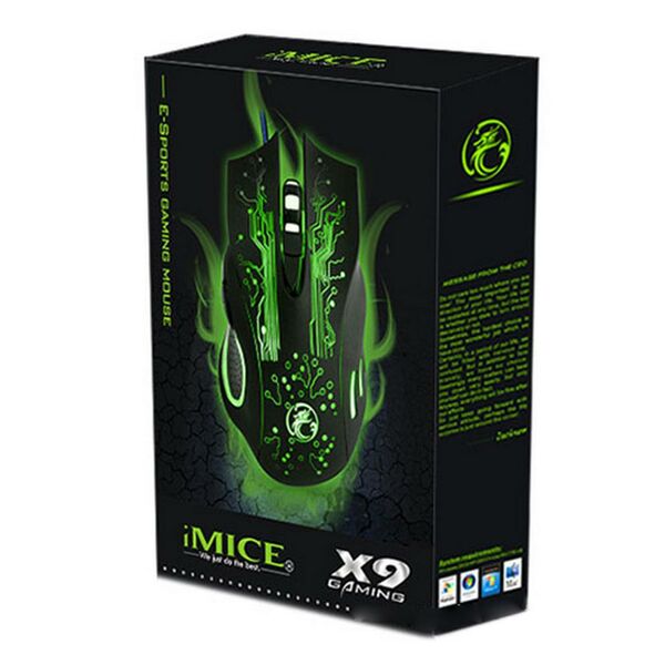 iMICE Ενσύρματο Ποντίκι iMICE X9 Gaming 6D με 6 Πλήκτρα, 2400 DPI και LED Φωτισμό. Μαύρο 27779 5210029072505