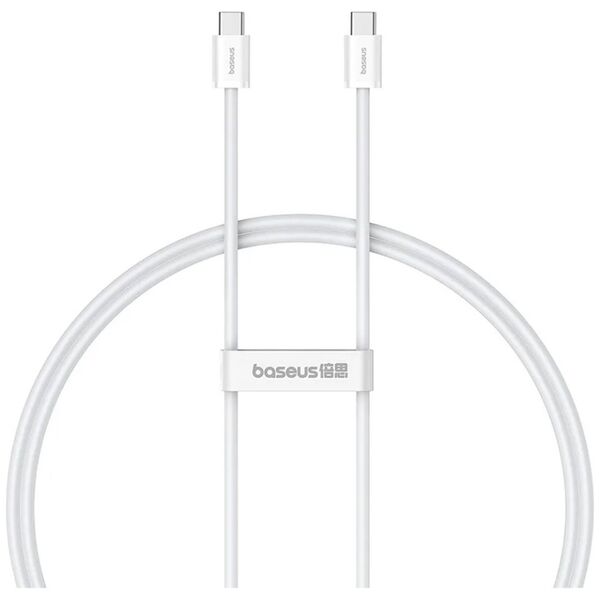 Data cable Baseus Superior 2, Type-C - Type-C, 30W, PD, 1.0m, White - 40422 έως 12 άτοκες Δόσεις