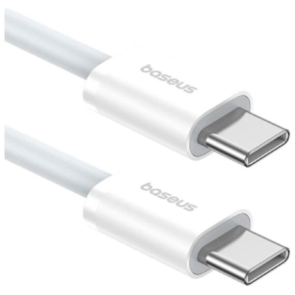 Data cable Baseus Superior 2, Type-C - Type-C, 30W, PD, 1.0m, White - 40422 έως 12 άτοκες Δόσεις