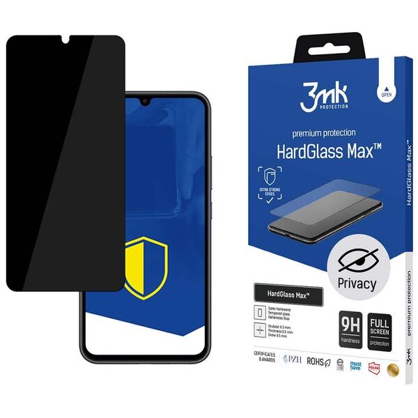 3mk tempered glass HardGlass Max Privacy for iPhone 15 6,1&quot; black 5903108531078