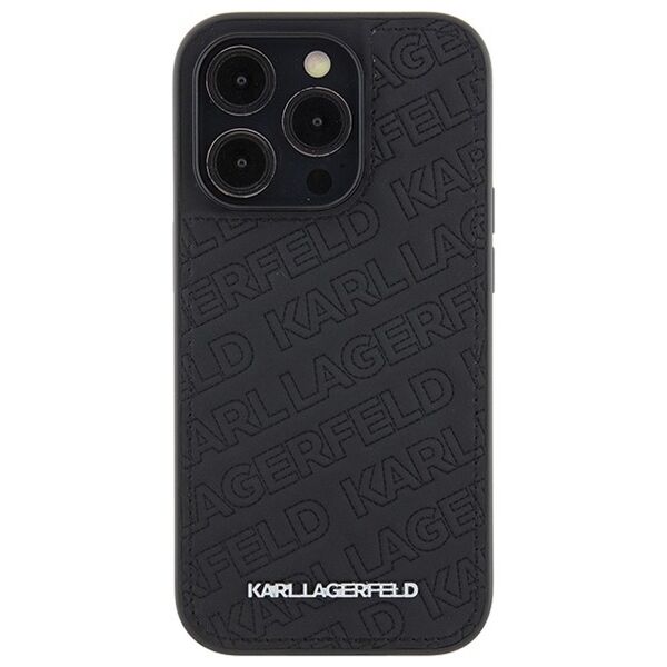 Karl Lagerfeld case for iPhone 15 Pro 6,1&quot; KLHCP15LPQKPMK black HC QUILTED K PATTERN 3666339165055