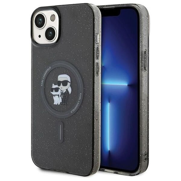 Karl Lagerfeld case for iPhone 15 Plus 6,7&quot; KLHMP15MHGKCNOK black HC Magsafe IML KC Glitter 3666339162641