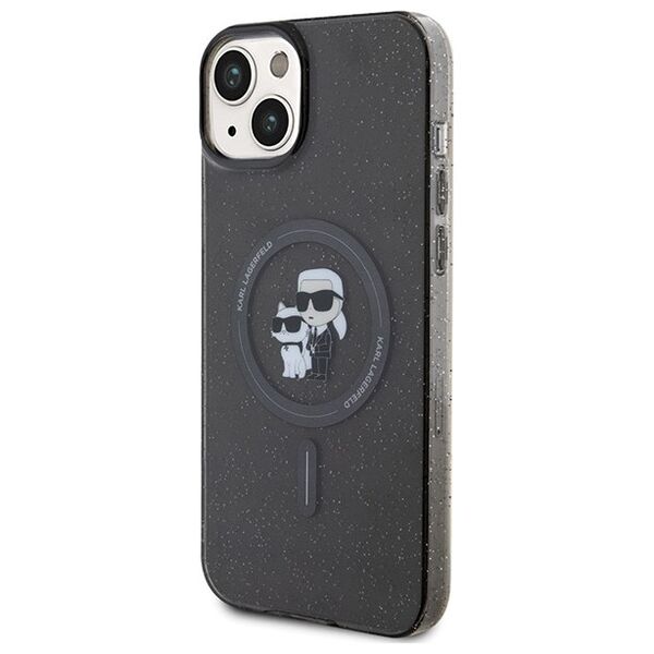Karl Lagerfeld case for iPhone 15 Plus 6,7&quot; KLHMP15MHGKCNOK black HC Magsafe IML KC Glitter 3666339162641