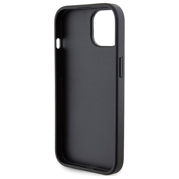 Guess case for iPhone 15 6,1&quot; GUHCP15SPGS4TDK black HC GRIPSTAND PU 4G TRIANGLE STRASS 3666339197292