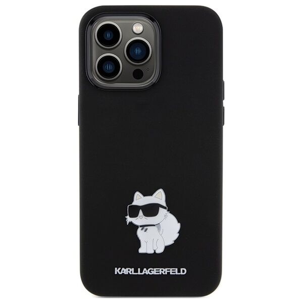 Karl Lagerfeld case for iPhone 15 Pro 6,1&quot; KLHCP15LSMHCNPK black HC SILICONE C METAL PIN 3666339166373