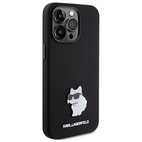 Karl Lagerfeld case for iPhone 15 Pro 6,1&quot; KLHCP15LSMHCNPK black HC SILICONE C METAL PIN 3666339166373
