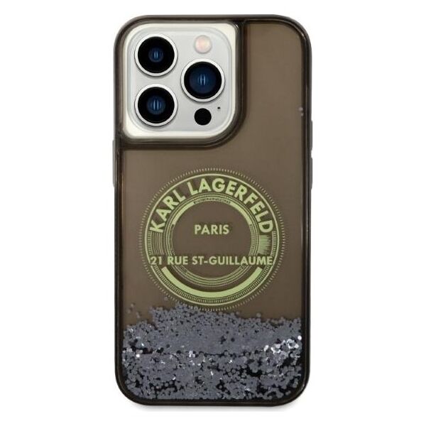Karl Lagerfeld case for iPhone 14 Pro Max 6,7&quot; KLHCP14XLCRSGRK black hardcase Liquid Glitter RSG 3666339086039