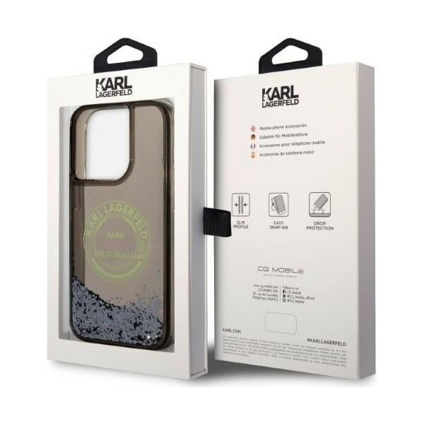 Karl Lagerfeld case for iPhone 14 Pro Max 6,7&quot; KLHCP14XLCRSGRK black hardcase Liquid Glitter RSG 3666339086039