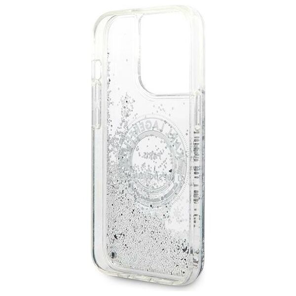 Karl Lagerfeld case for iPhone 14 Pro Max 6,7&quot; KLHCP14XLCRSGRS silver hardcase Liquid Glitter RSG 3666339085919
