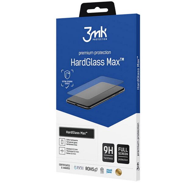 3mk tempered glass HardGlass Max for iPhone 15 Pro Max 6,7&quot; black 5903108529075
