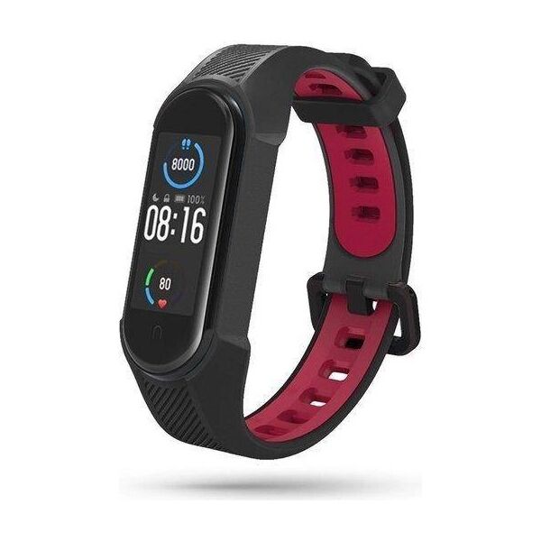 Strap for XIAOMI MI BAND 6 / 6 NFC / 5 Tech-Protect Armour black & red 6216990211591