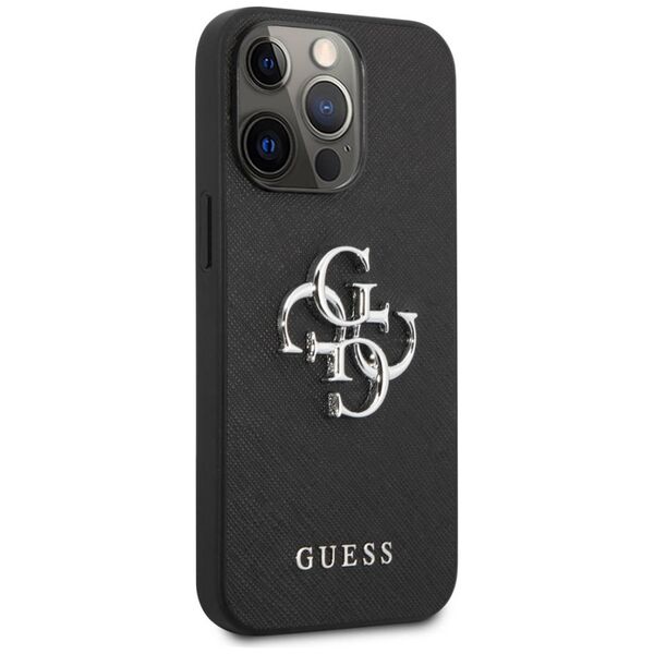 Original Case IPHONE 13 PRO / 13 6,1" Guess Hardcase Saffiano 4G Metal Logo GUHCP13LSA4GSBK black 3666339024093