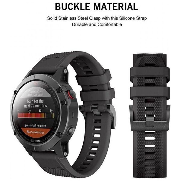 Strap for GARMIN FENIX 5 / 6 / 6 PRO / 7 Tech-Protect Smooth black 5906735412635
