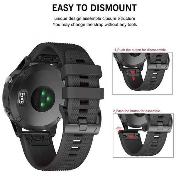 Strap for GARMIN FENIX 5 / 6 / 6 PRO / 7 Tech-Protect Smooth black 5906735412635