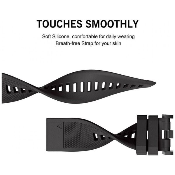 Strap for GARMIN FENIX 5 / 6 / 6 PRO / 7 Tech-Protect Smooth black 5906735412635