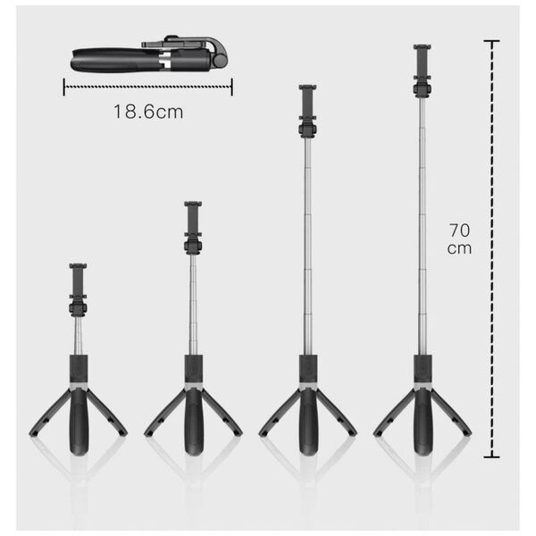 Wireless Selfie Stick Tripod for iOS / Android Tech-Protect L01S black 0795787711484