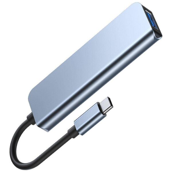 Splitter 4in1 USB HUB USB-C to 4xUSB Adapter Tech-Protect V1-HUB grey 9589046919367