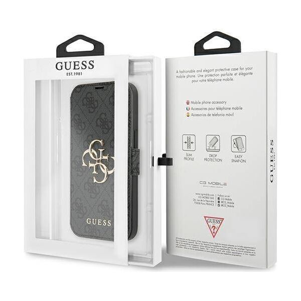 Original Case IPHONE 13 PRO MAX Guess Book 4G Big Metal Logo (GUBKP13X4GMGGR) gray 3666339032593