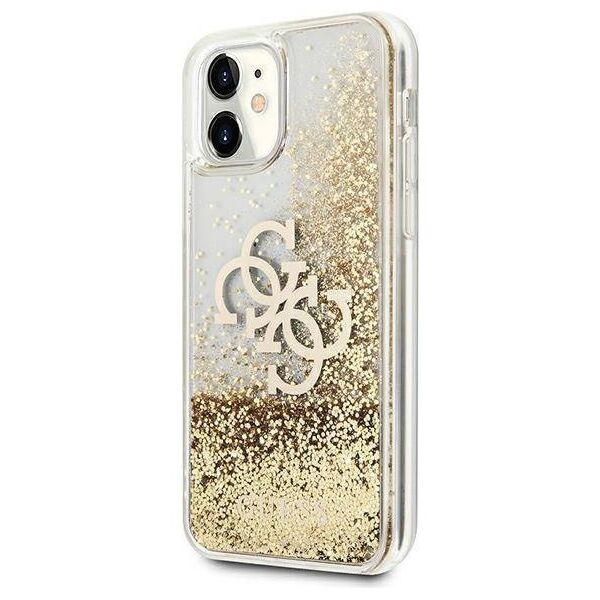 Original Case IPHONE 11 Guess Hardcase 4G Big Liquid Glitter (GUHCN61LG4GGO) gold 3666339006334