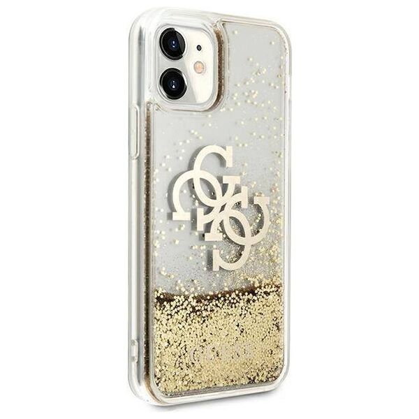 Original Case IPHONE 11 Guess Hardcase 4G Big Liquid Glitter (GUHCN61LG4GGO) gold 3666339006334