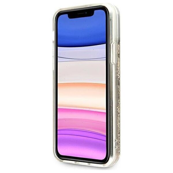 Original Case IPHONE 11 Guess Hardcase 4G Big Liquid Glitter (GUHCN61LG4GGO) gold 3666339006334