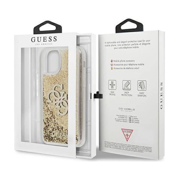 Original Case IPHONE 11 Guess Hardcase 4G Big Liquid Glitter (GUHCN61LG4GGO) gold 3666339006334