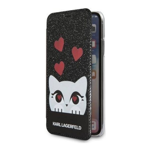 Original Case IPHONE X / XS Karl Lagerfeld Book Valentine (KLFLBKPXVDCBK) black 3700740413647