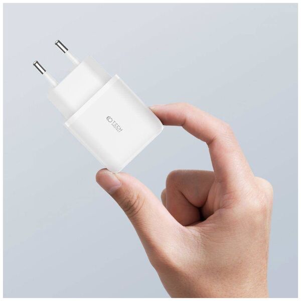 Charger 20W USB QC3.0 + USB-C PD Tech-Protect C20W white 9589046924293