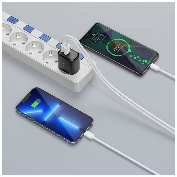 Charger 20W USB QC3.0 + USB-C PD Tech-Protect C20W black 9589046924286