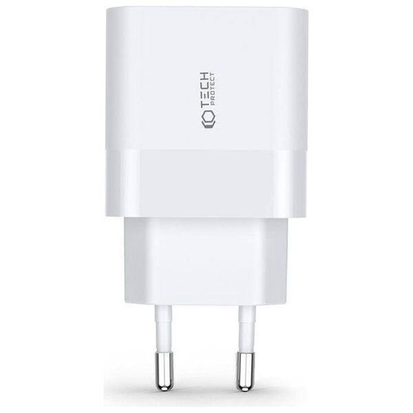 Charger 30W USB QC3.0 + USB-C PD Tech-Protect C30W white 9589046926792