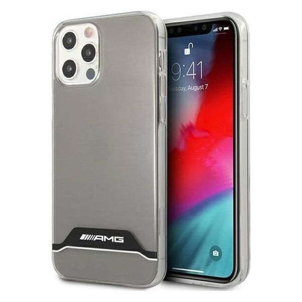 Case IPHONE 12 / 12 PRO Mercedes AMG Hardcase Electroplate Black&White (AMHCP12MTCBW) transparent 3666339014230