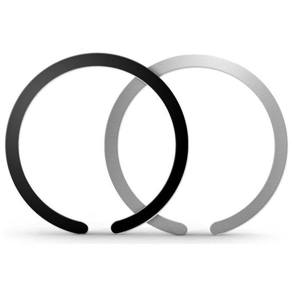 Universal Magnetic Metalplate Rings MagSafe 2-pack black & silver 9589046926266