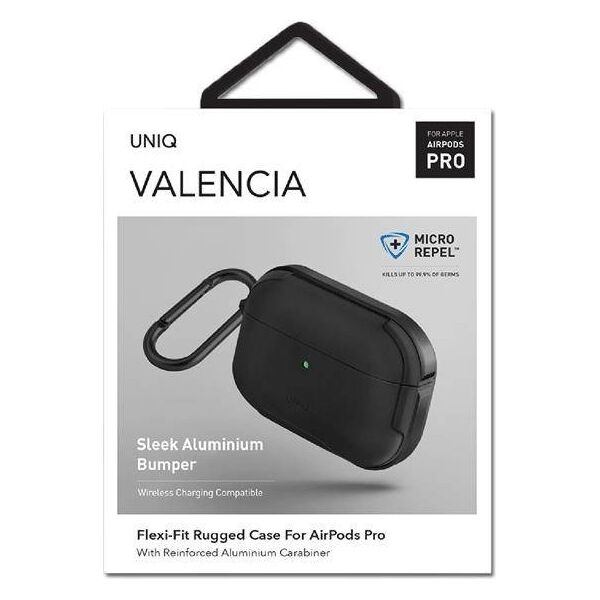 UNIQ case Valencia AirPods Pro black/midnight black Antimicrobial 8886463675243