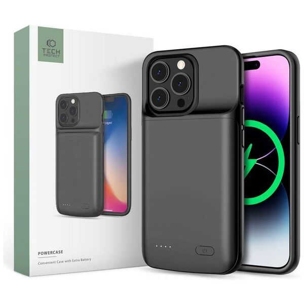 Case IPHONE 14 / 14 PRO Tech-Protect PowerCase 4800mAh black 9490713927434