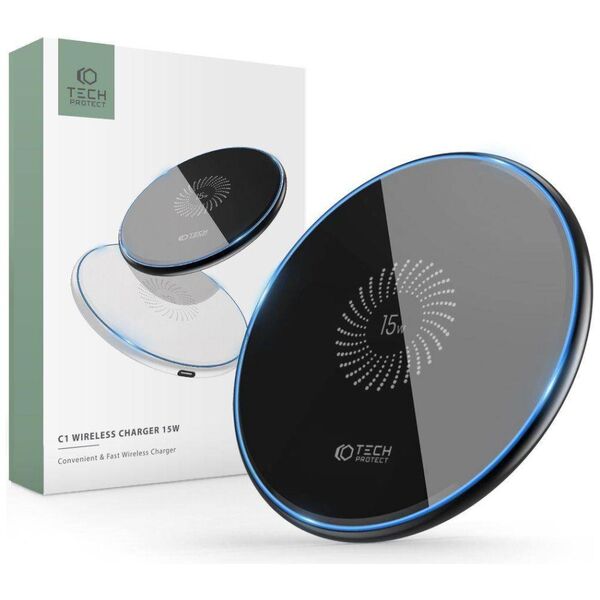 Wireless Charger 15W Tech-Protect QI15W-C1 black 9589046926310