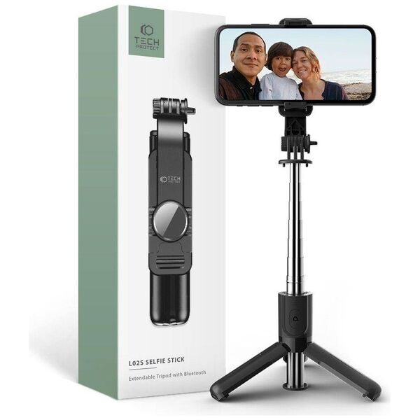 Selfie Stick / Tripod Bluetooth Multifunction Photo Stick Tech-Protect L02S black 9490713937099