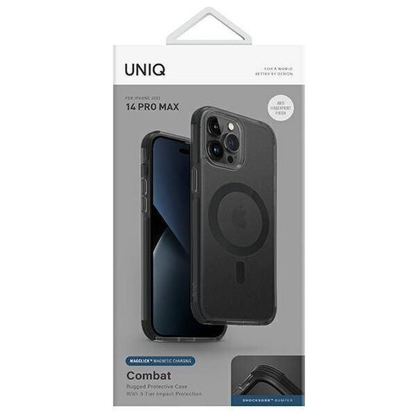 Case IPHONE 14 PRO MAX UNIQ Combat Magclick Charging black 8886463681480