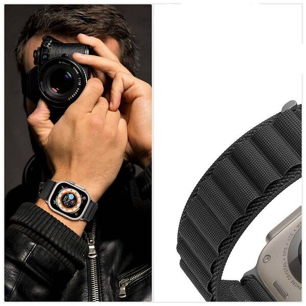 Strap for APPLE WATCH 4 / 5 / 6 / 7 / 8 / SE / ULTRA (42 / 44 / 45 / 49 MM) Tech-Protect Nylon Pro black 9490713928370