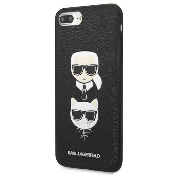 Original Case IPHONE 7+ / 8+ Karl Lagerfeld Hardcase Saffiano Ikonik Karl&Choupette Head (KLHCI8LSAKICKCBK) black 3666339054991