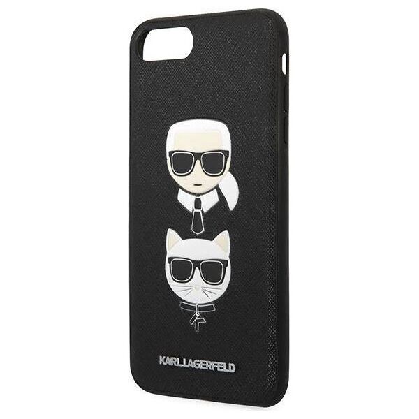 Original Case IPHONE 7+ / 8+ Karl Lagerfeld Hardcase Saffiano Ikonik Karl&Choupette Head (KLHCI8LSAKICKCBK) black 3666339054991
