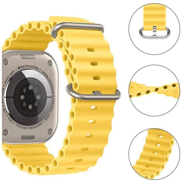 Strap for APPLE WATCH 4 / 5 / 6 / 7 / 8 / SE / ULTRA (42 / 44 / 45 / 49 MM) Tech-Protect IconBand yellow 9490713930205