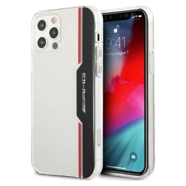 Original Case IPHONE 12 / 12 PRO AMG Hardcase Electroplate Vertical (AMHCP12MTVLBR) white 3666339014179