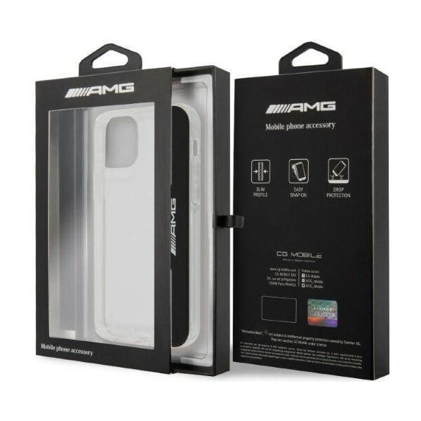 Original Case IPHONE 12 / 12 PRO AMG Hardcase Electroplate Vertical (AMHCP12MTVLBR) white 3666339014179