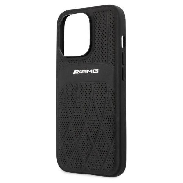 Case IPHONE 13 PRO MAX Mercedes AMG Hardcase Leather Curved Lines (AMHCP13XOSDBK) black 3666339019006