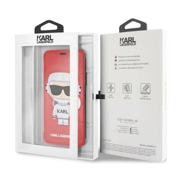 Original Case IPHONE X / XS Karl Lagerfeld Hardcase Karl Space Cosmonaut red 3700740440230