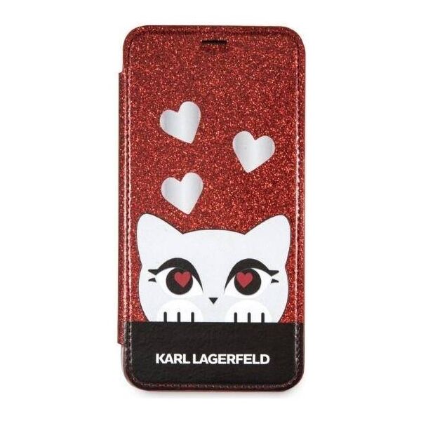 Original Case IPHONE X / XS Karl Lagerfeld Book Valentine red 3700740413654